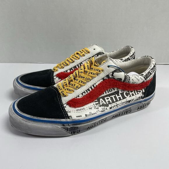 Vans OG Old Skool LX Gallery Dept. Good Luck VN0A4P3XBMW Size 9.5 White Black